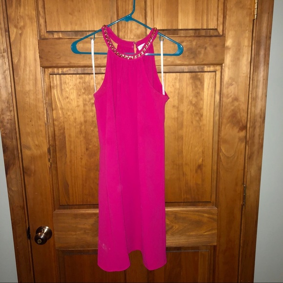 eggshell pink shift dress